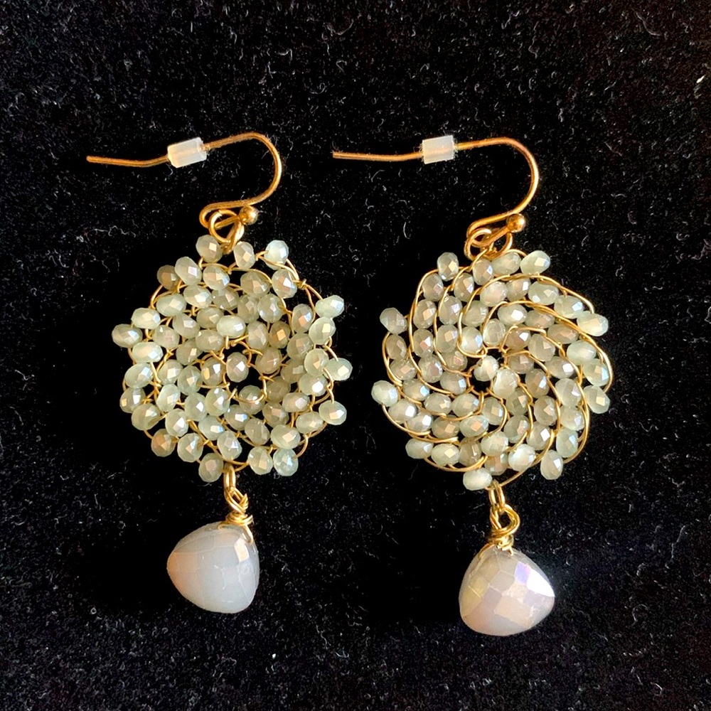 Dazzling Beaded Spiral Earrings